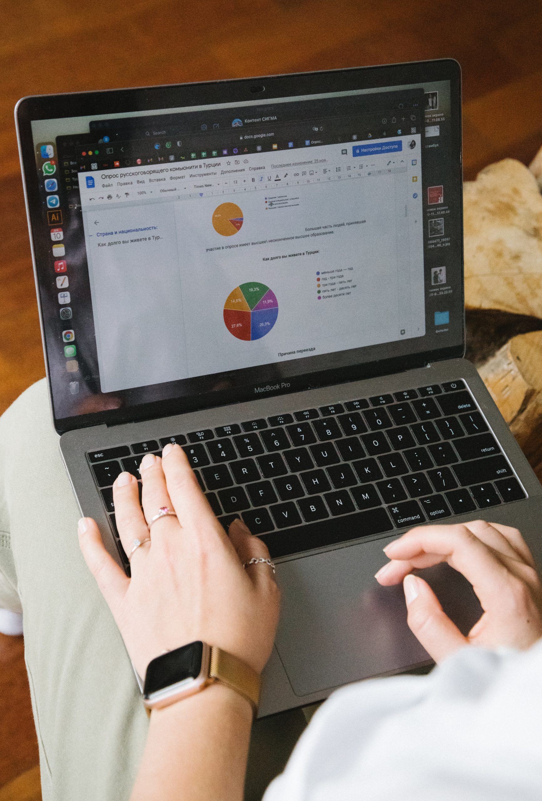 person typing on a computer keyboard
