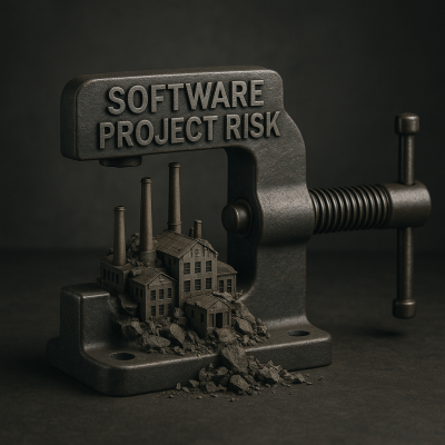 a company being pressed in a vice